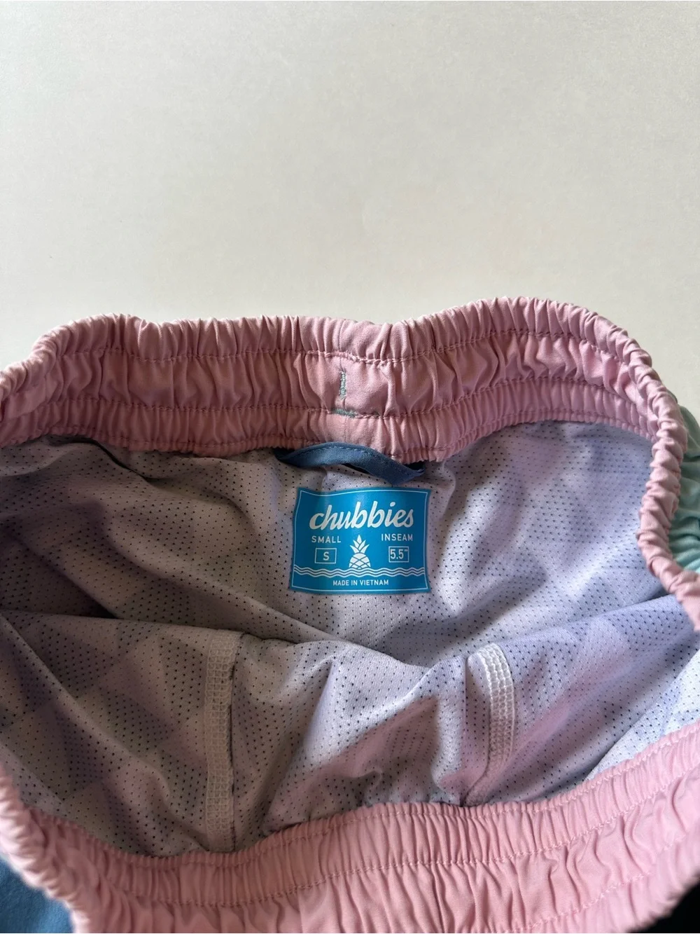 Chubbies Pastel Blue 5 1/2 inch Quick Dry Boxer Brief Liner Swim Trunks